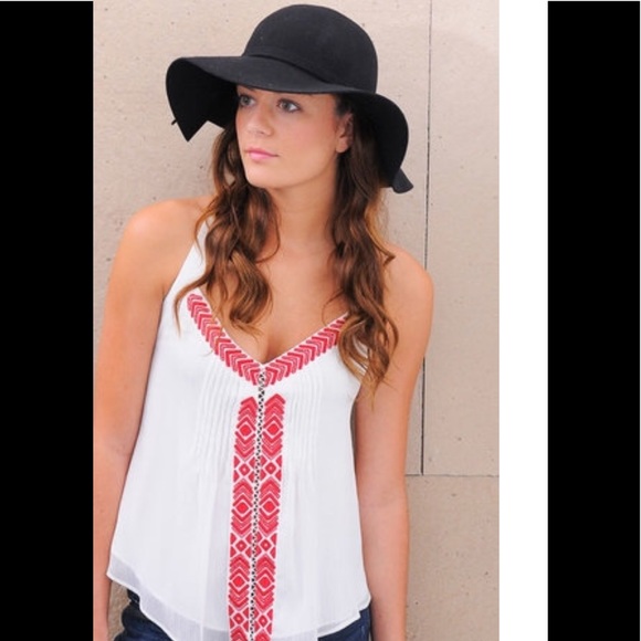 Sam Edelman Tops - Sam Edelman small boho t back embroideried tank
